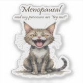 Sticker Menopause Humor Stressed Angry Cat (Devant)