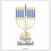 Sticker Menorah avec lumière joyeuse Hanoukka (Feuille)