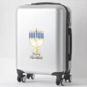 Sticker Menorah avec lumière joyeuse Hanoukka (Sur valise)