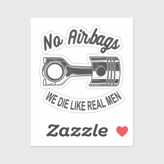 Sticker Mens Speed Racing Sports Car No Airbags - We Die L (Feuille)