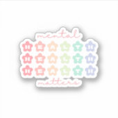 Sticker Mental Health Matters Fleurs Rétro Pastel Arc-en-c (Devant)