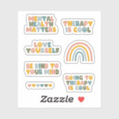 Sticker Mental Health Matters, pack santé mentale mignon (Feuille)