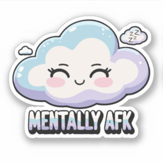 Sticker Mentalement absent – Cerveau hors ligne Vinyle sur