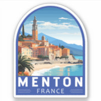 Menton France Travel Art Vintage