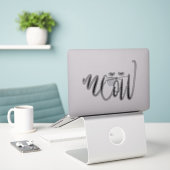 Sticker Meow Cat (Ordinateur portable sur le bureau)