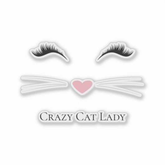 Sticker Meow Crazy Cat Lady (Devant)