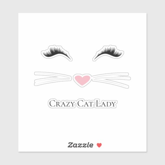 Sticker Meow Crazy Cat Lady (Feuille)