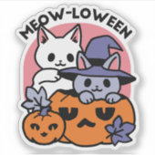 Sticker Meow-Loween - Cute Halloween Conception Chat (Devant)