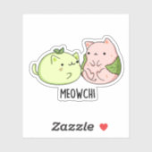 Sticker Meowchi Funny Mochi Pun (Feuille)