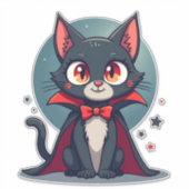 Sticker Meowcula Drôle Chat Vampire Dracula Halloween (Devant)