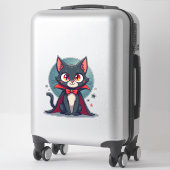 Sticker Meowcula Funny Cat Vampire Dracula Halloween (Sur valise)