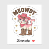 Sticker Meowdy Cowgirl Chat Vinyl (Feuille)