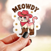 Sticker Meowdy Cowgirl Chat Vinyl