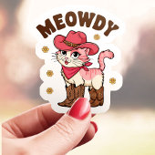 Sticker Meowdy Cowgirl Chat Vinyl