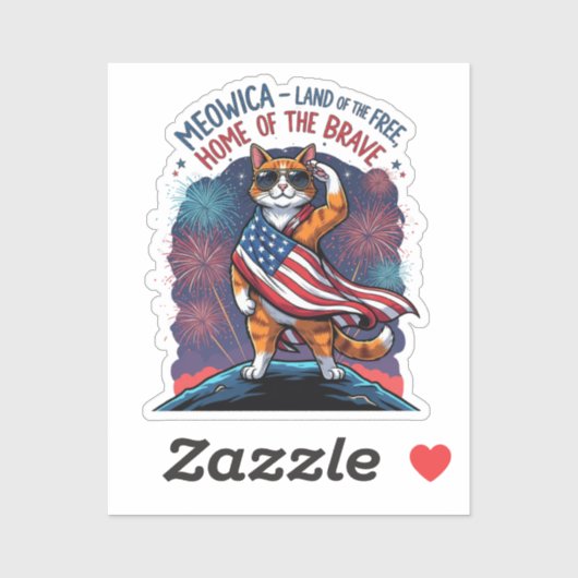 Sticker Meowica - Terre du chat libre (Feuille)