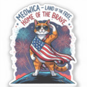 Sticker Meowica - Terre du chat libre (Recto)