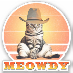 Sticker Meowny Funny Cowboy Chat