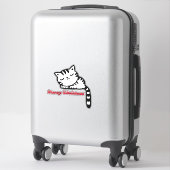 Sticker Meowny Noël Sleepy Kitty (Sur valise)