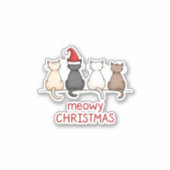 Sticker Meowo Catmas Chat Noël Cute Kitten Chats Père Noël (Devant)