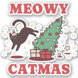 Sticker Meowy Catmas