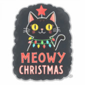 Sticker Meowy Catmas Cat Christmas Cute Kitten Cats Santa (Devant)