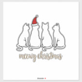 Sticker Meowy Catmas Cat Christmas Cute Kitten Cats Santa (Feuille)