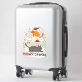 Sticker Meowy Catmas Cat Christmas Tree Xmas (2) (Sur valise)