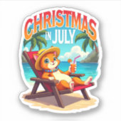 Sticker Meowy Xmas Summer Christmas In July Chillin Cool C (Devant)