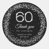 Sticker Merci 60e Anniversaire Diamants Élégants (Devant)