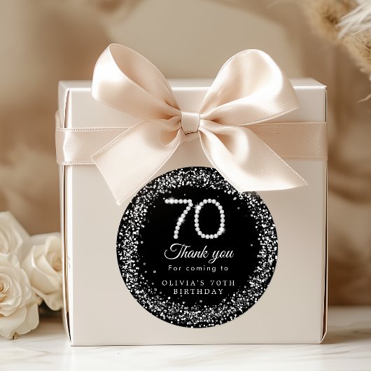 Sticker Merci 70th Birthday Diamonds