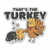 STICKER MERCI AMUSANT CHAT TURQUI EST LA TURQUIE (Devant)