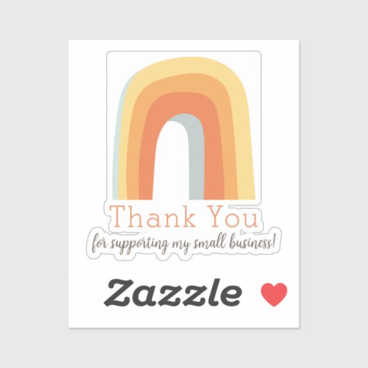 Sticker Merci arc-en-ciel rétro pour votre support (Feuille)