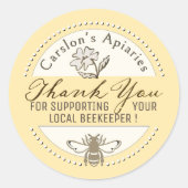 Sticker Merci avec Bee Honey Apiary Business (Devant)