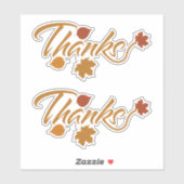 Sticker Merci avec Fall Leaves (Feuille)