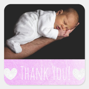 Sticker Merci avec la photo de votre bébé