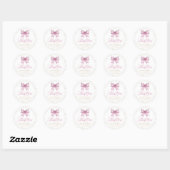 Sticker Merci Baby shower fille pour Baby shower (Feuille)