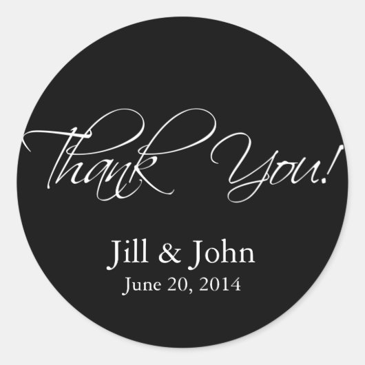 Sticker Merci blanc noir Favoriser (Devant)