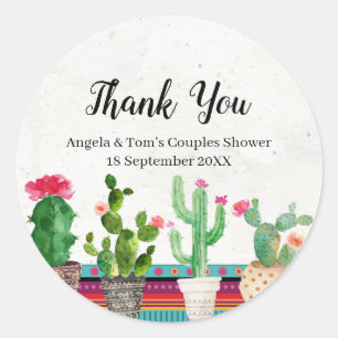 Sticker Merci Cactus Couples Douche