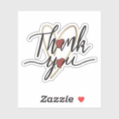 Sticker Merci calligraphie COEUR (Feuille)