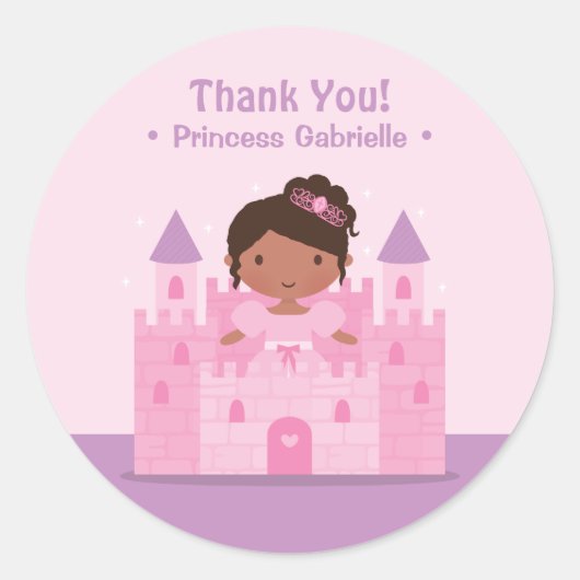 Sticker Merci Castle African American Princess (Devant)