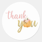 Sticker Merci citrouille - Floral/Rose (Devant)