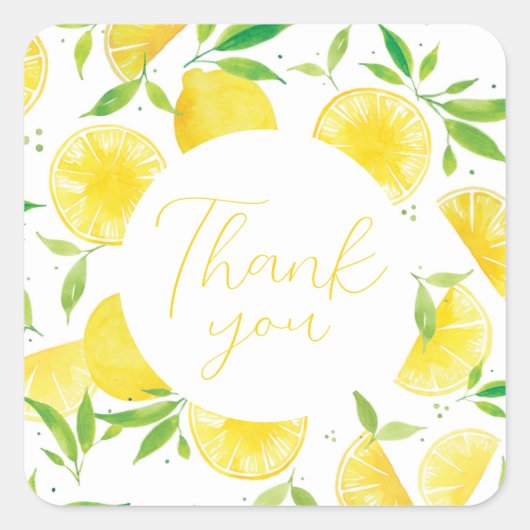 Sticker Merci Citrus Lemon Baby shower (Devant)