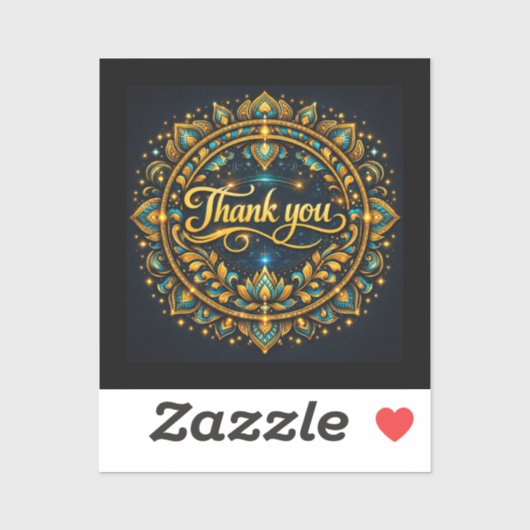 Sticker Merci | Conception de gratitude élégante (Feuille)