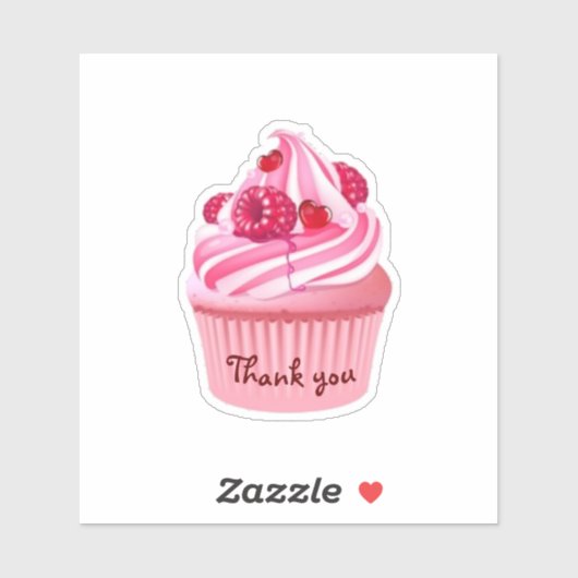 Sticker Merci cupcake (Feuille)