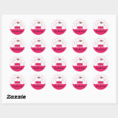 Sticker Merci Cupcake rose (Feuille)