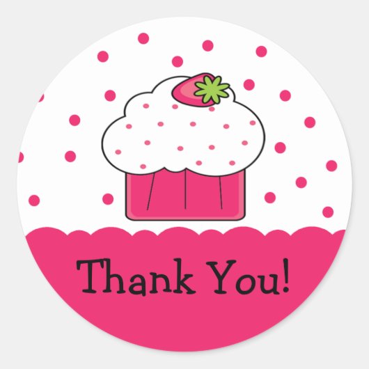 Sticker Merci Cupcake rose (Devant)