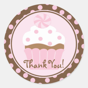 Sticker Merci d'anniversaire Cupcake