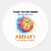 Sticker Merci d'anniversaire de basket (Devant)