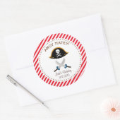 Sticker Merci d'anniversaire Pirate Rouge (Enveloppe)