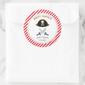 Sticker Merci d'anniversaire Pirate Rouge (Sac)